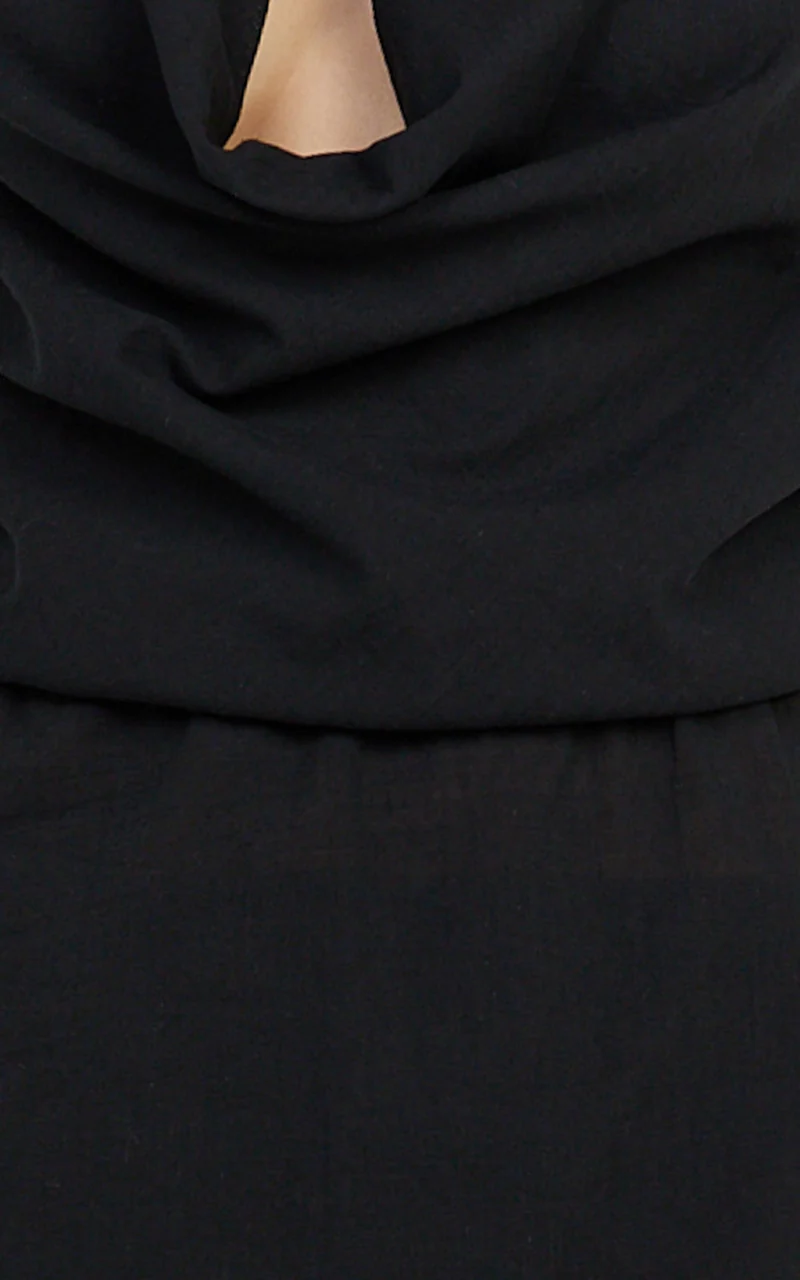 Charlotte Two Piece Set - Cowl Neck Set in Black