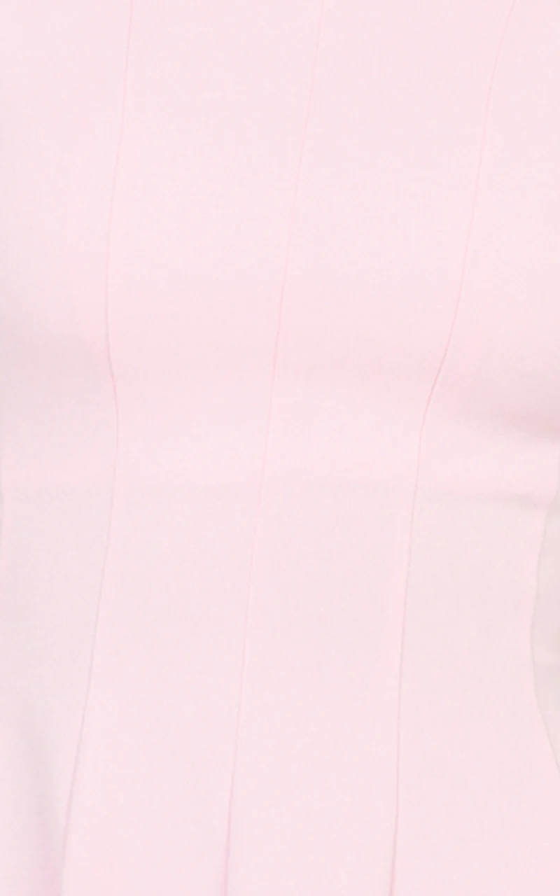 Becky Mini Dress - High Neck Sleeveless Fit And Flare Dress in Pink