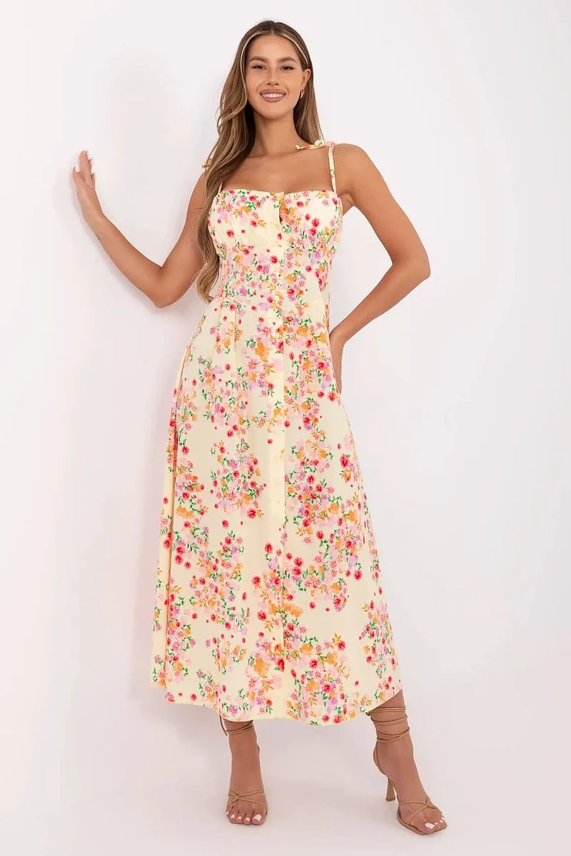 Robe fleurie fluide à bretelles