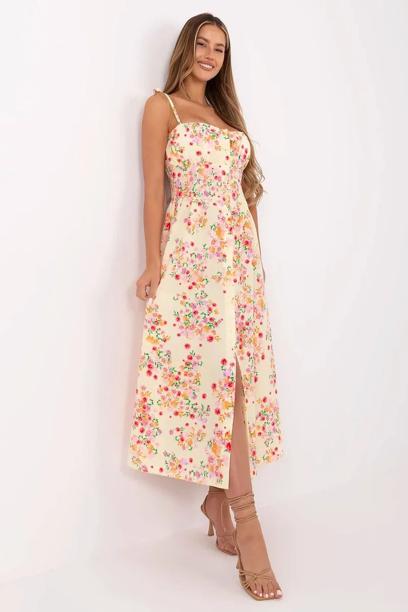 Robe fleurie fluide à bretelles