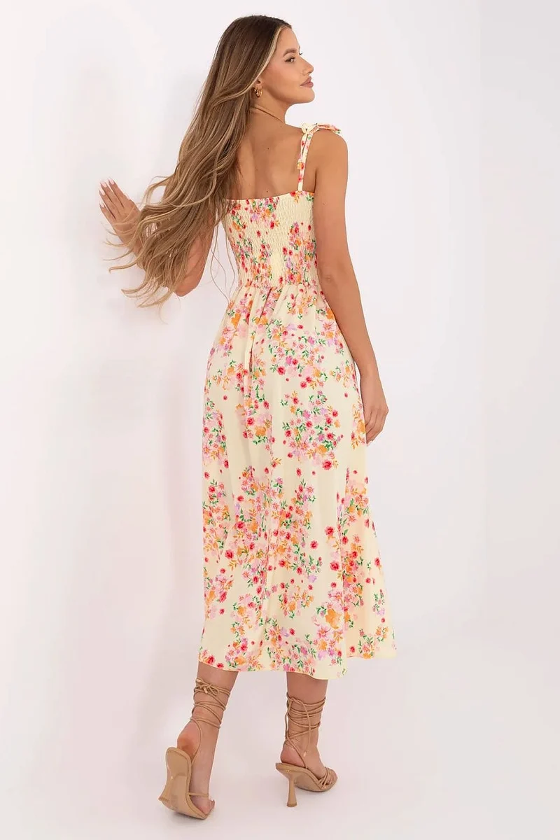 Robe fleurie fluide à bretelles
