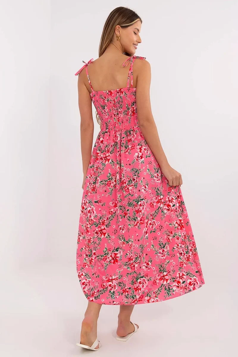Robe été longue fluide fleurie fendue