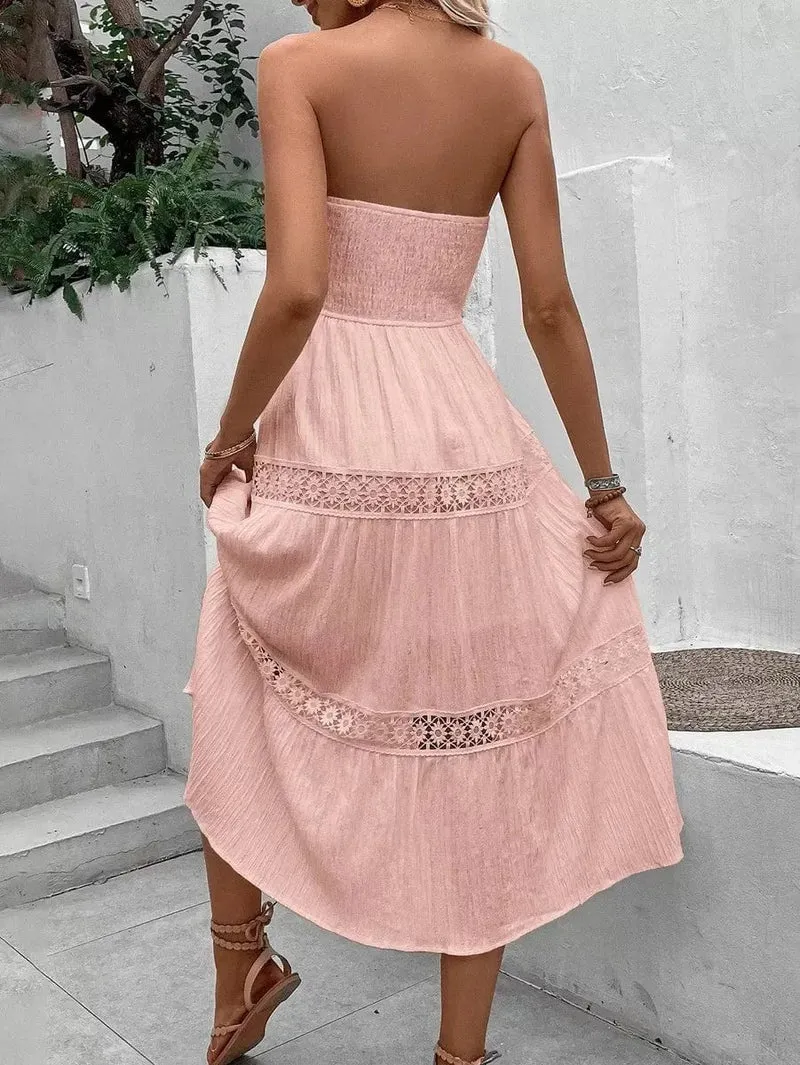 Robe bustier bohème midi pour été
