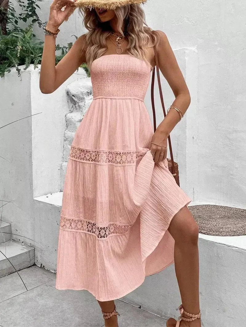 Robe bustier bohème midi pour été
