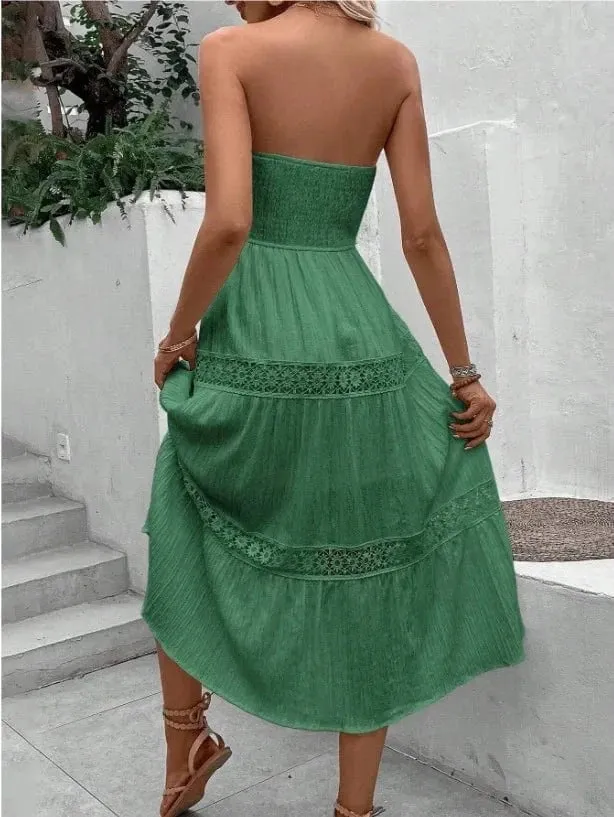 Robe bustier bohème midi pour été