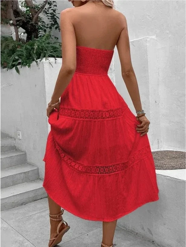 Robe bustier bohème midi pour été
