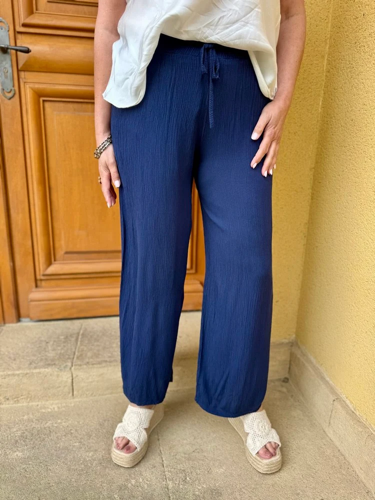 Pantalon fluide Aslo bleu marine