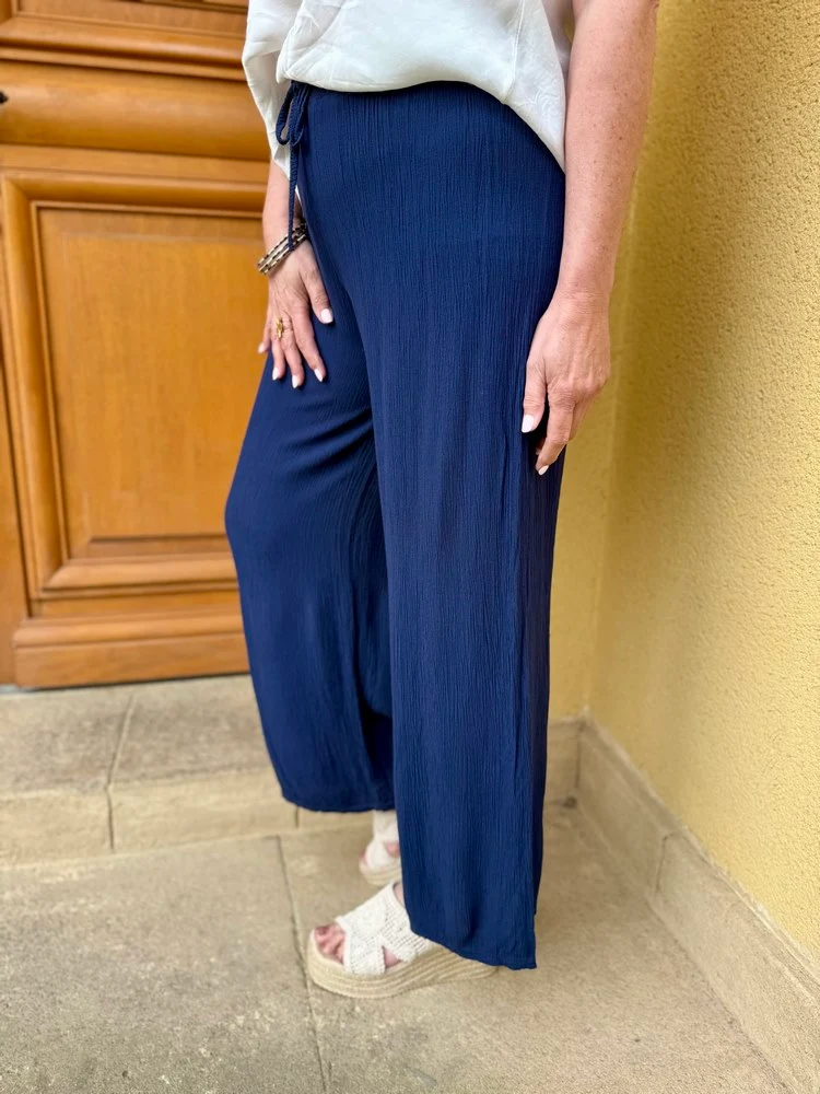 Pantalon fluide Aslo bleu marine