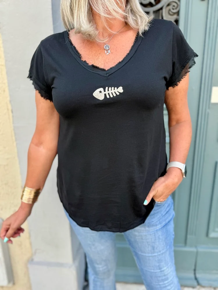 Teeshirt Poisson noir