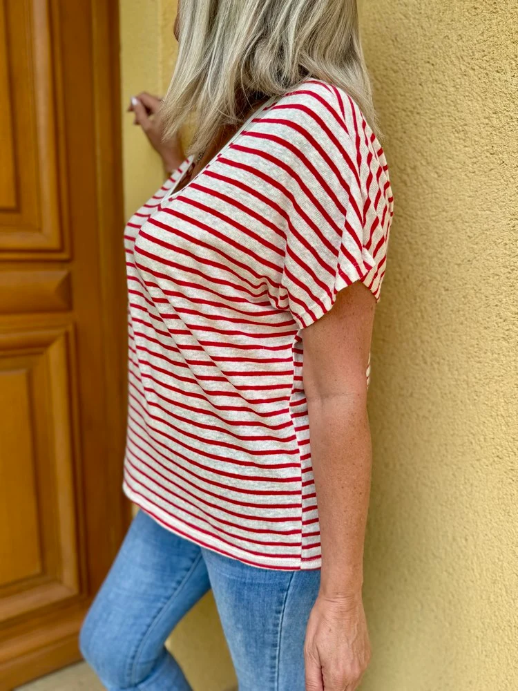 Teeshirt rayé Tilo rouge