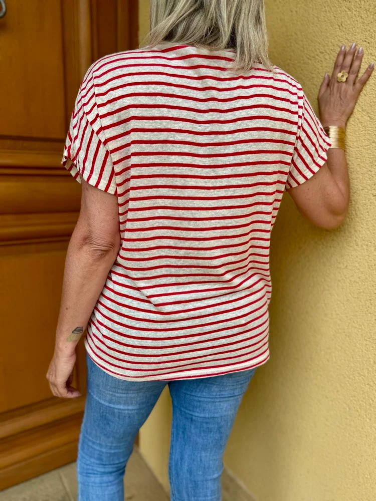 Teeshirt rayé Tilo rouge