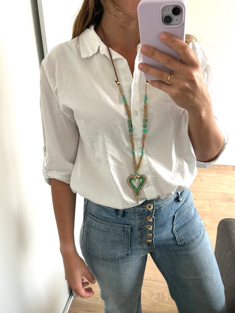 Collier Coeur vert