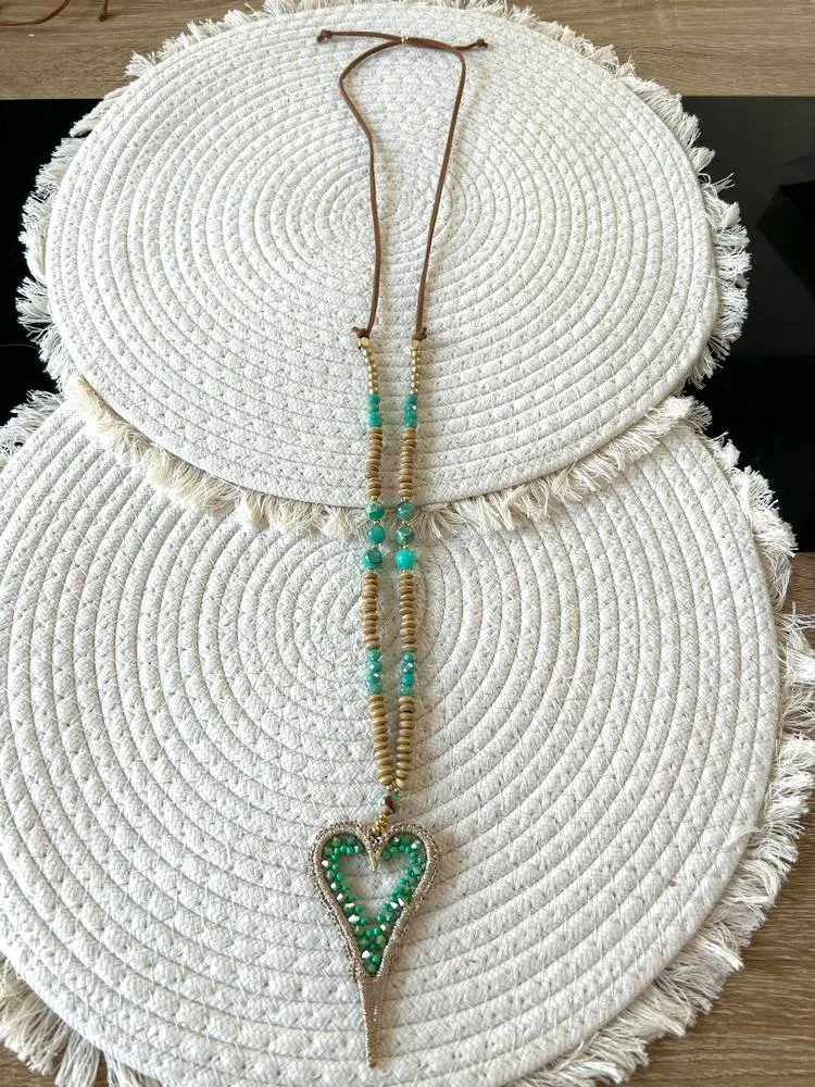 Collier Coeur vert
