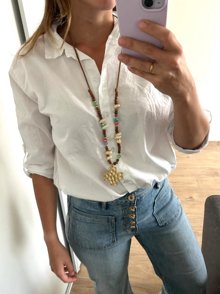 Collier Croix multicolore
