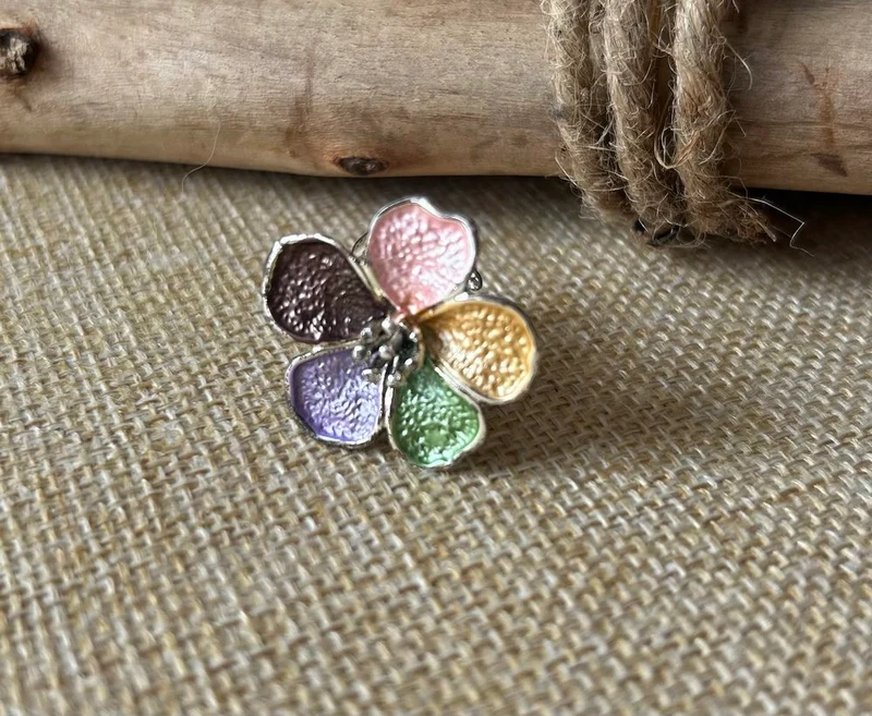 Bague Fleurs multicolore