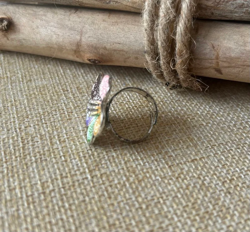Bague Fleurs multicolore