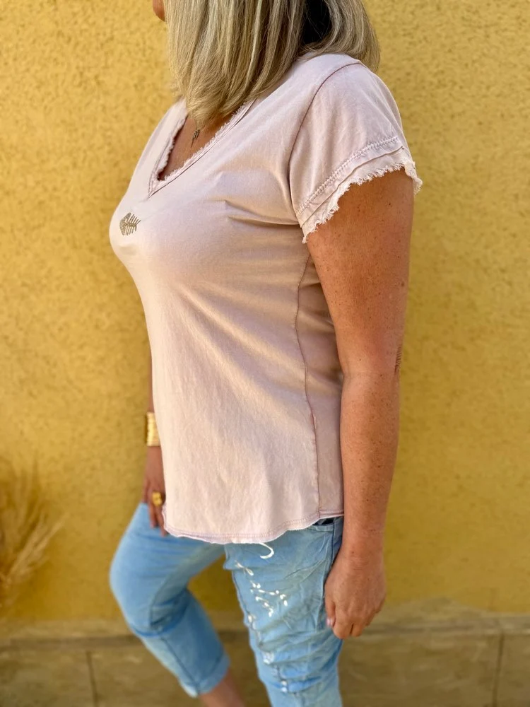 Teeshirt Poisson rose pâle