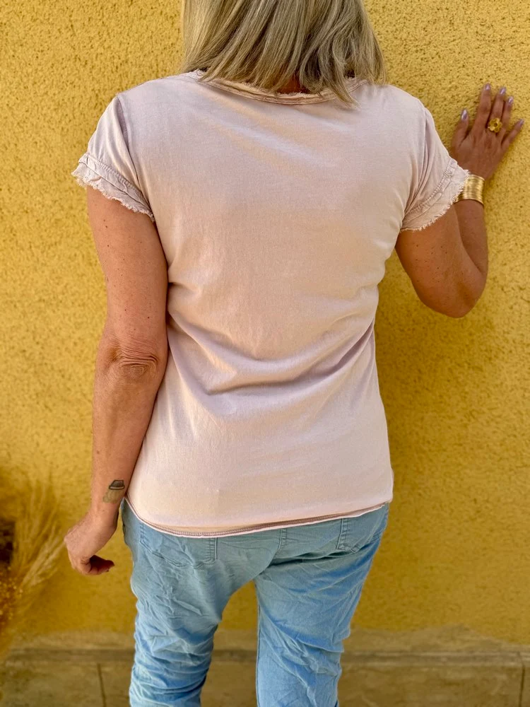 Teeshirt Poisson rose pâle