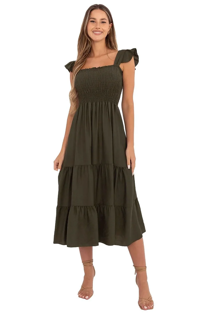 Robe bohème été midi fluide femme