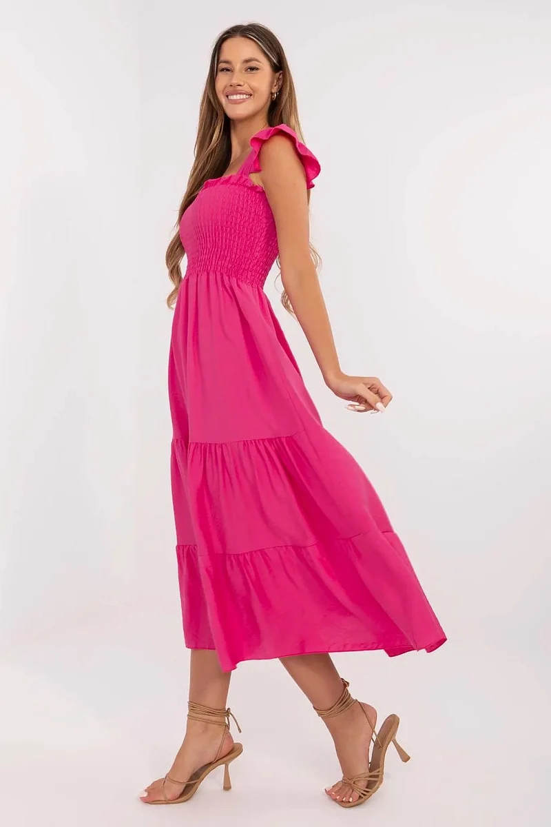 Robe bohème été midi fluide femme