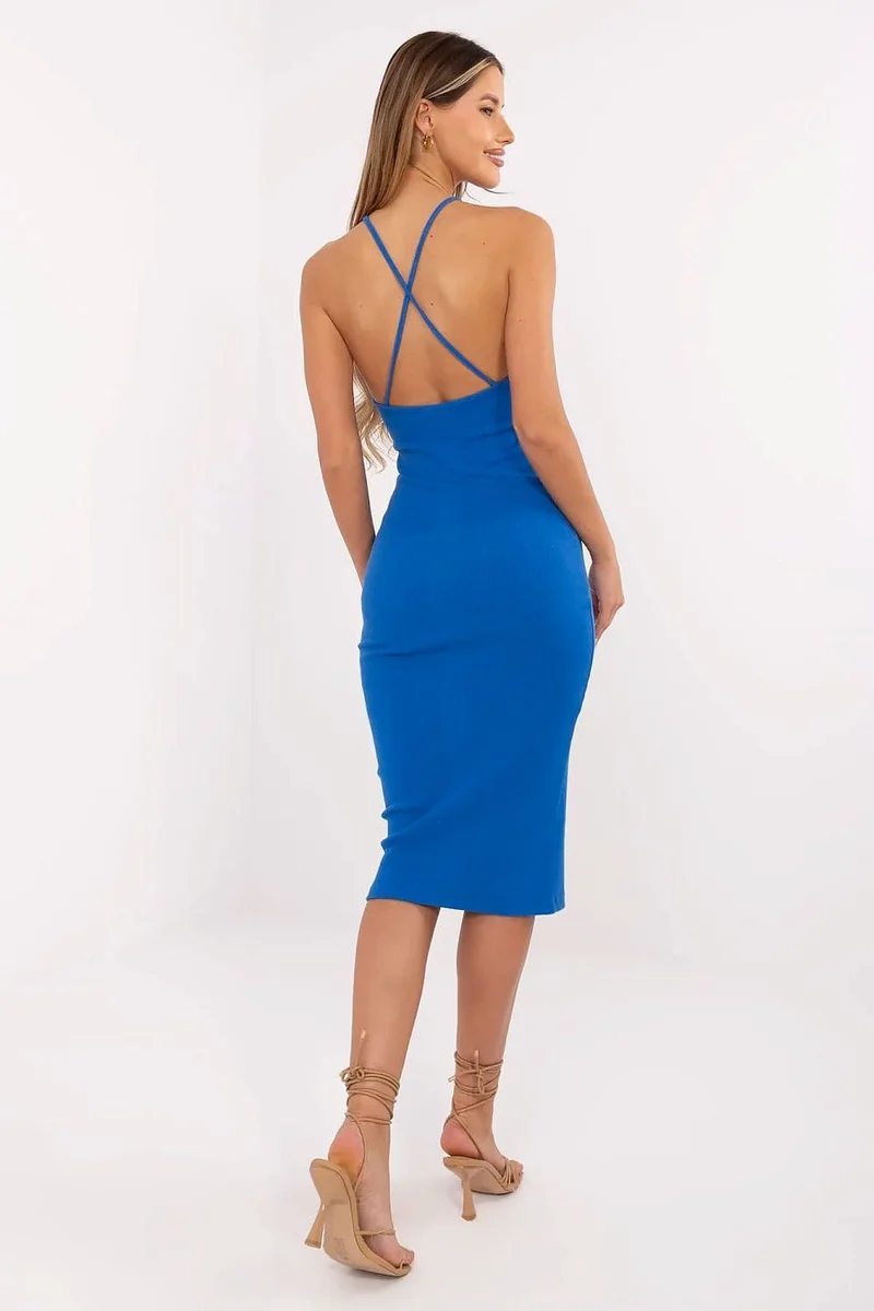 Robe moulante midi dos nu soirée chic