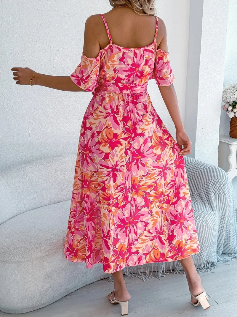 Robe d'été à imprimé floral midi