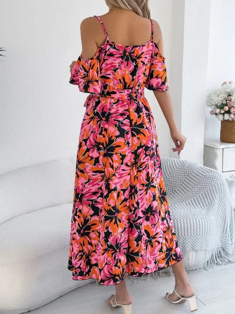 Robe d'été à imprimé floral midi