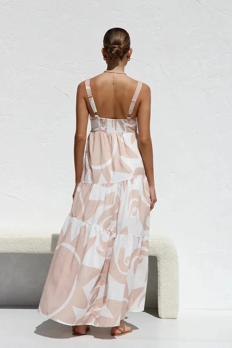 Robe d'été bohème longue à bretelles