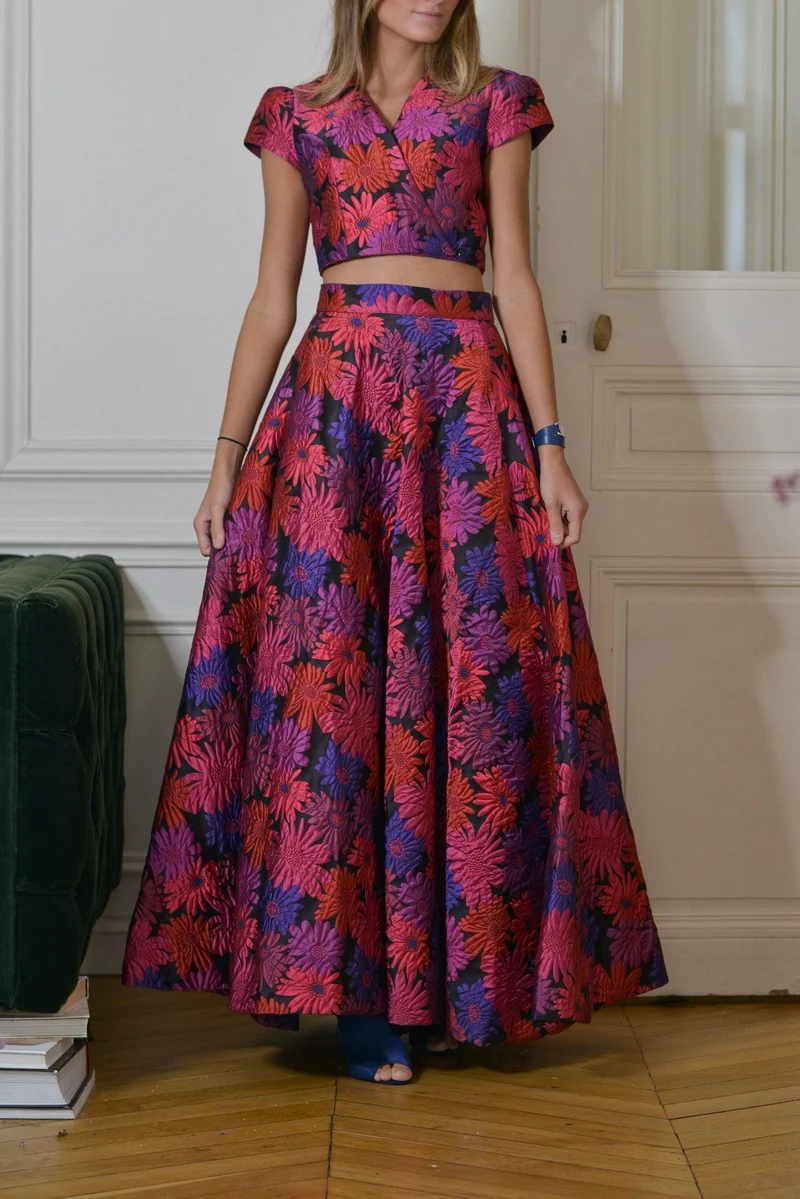 Ensemble à fleurs violet