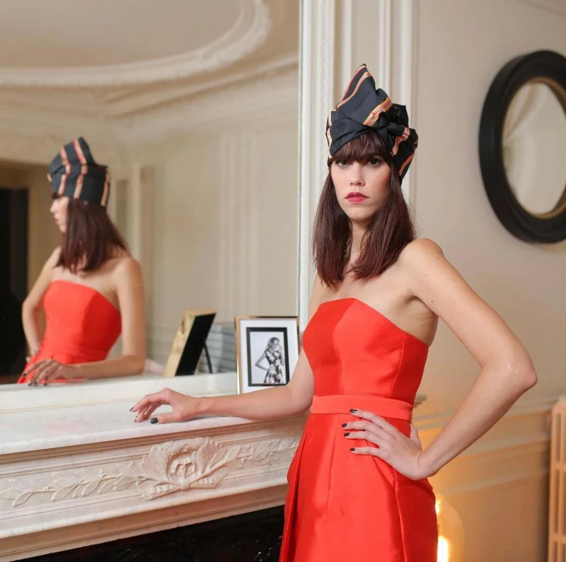Combinaison jupe culotte bustier orange