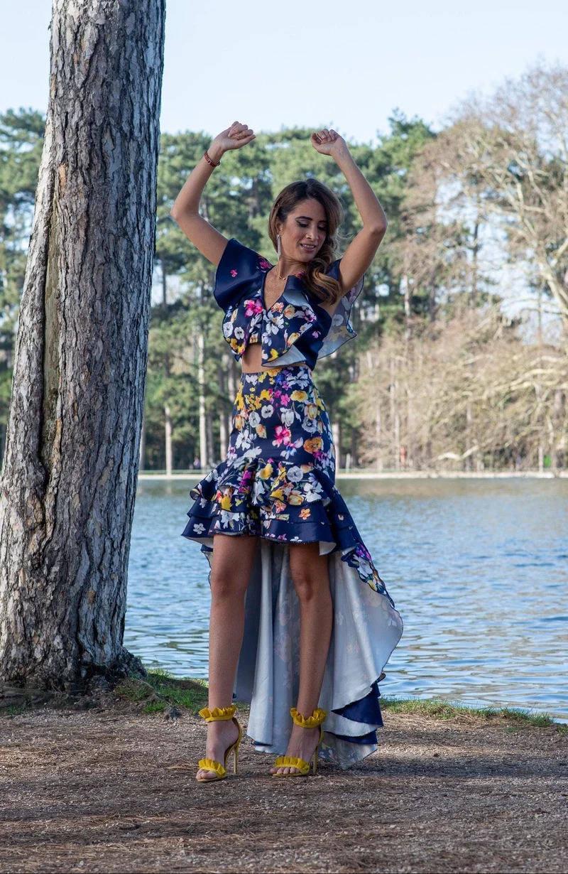 Ensemble Sévilla bleue fleuris