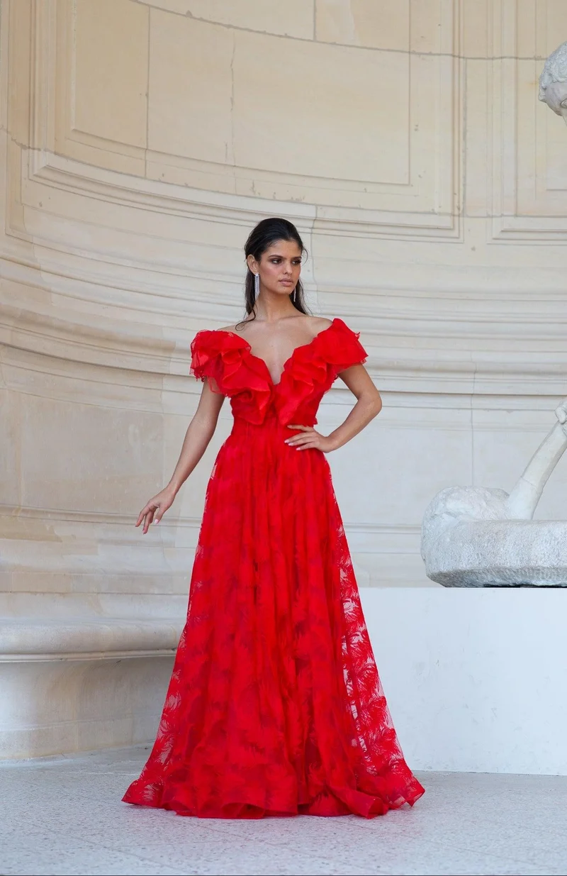 Robe Merida plumetis rouge