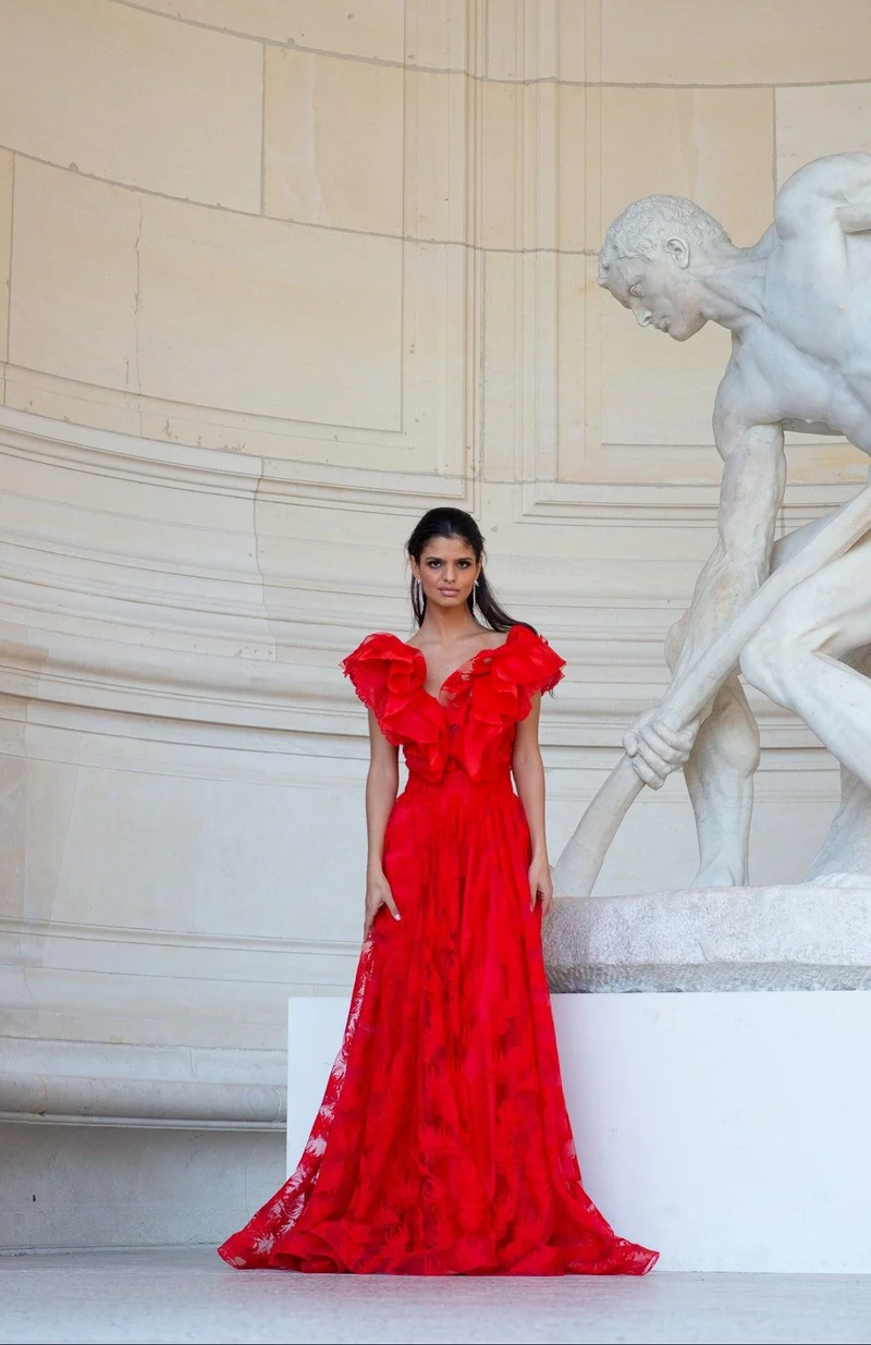 Robe Merida plumetis rouge