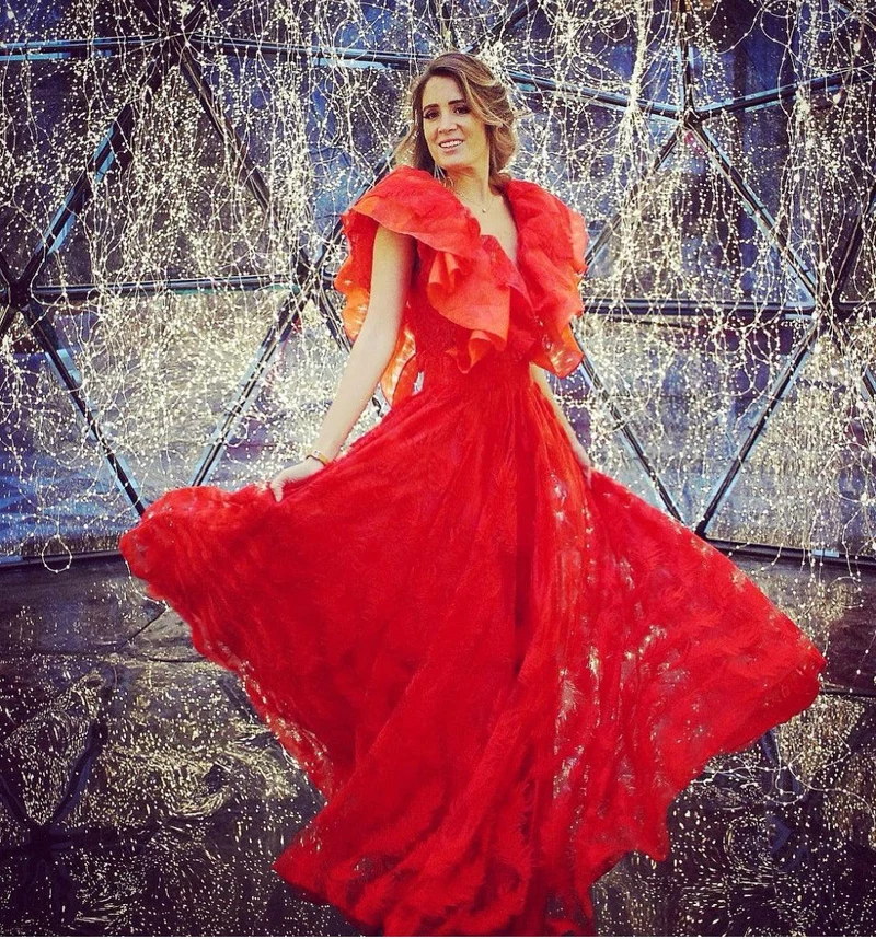 Robe Merida plumetis rouge