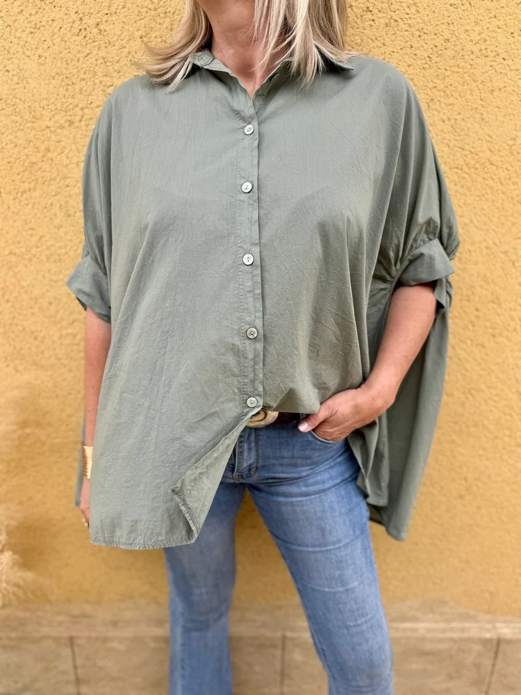 Chemise méga loose Thalia kaki