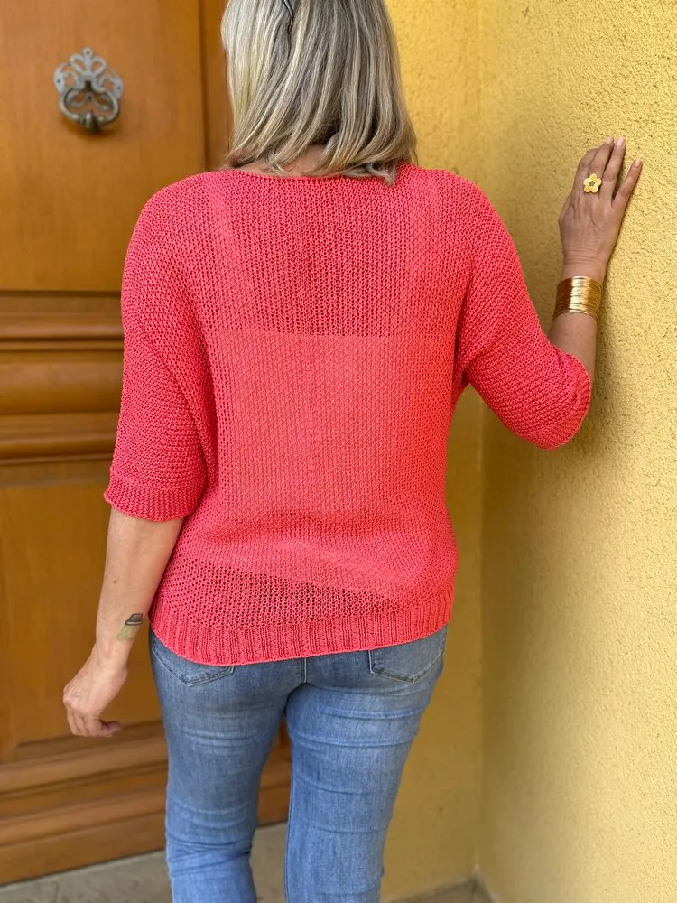 Pull ajouré Mathéo corail