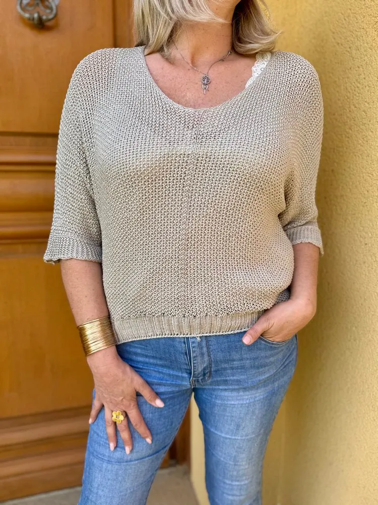 Pull ajouré Mathéo taupe