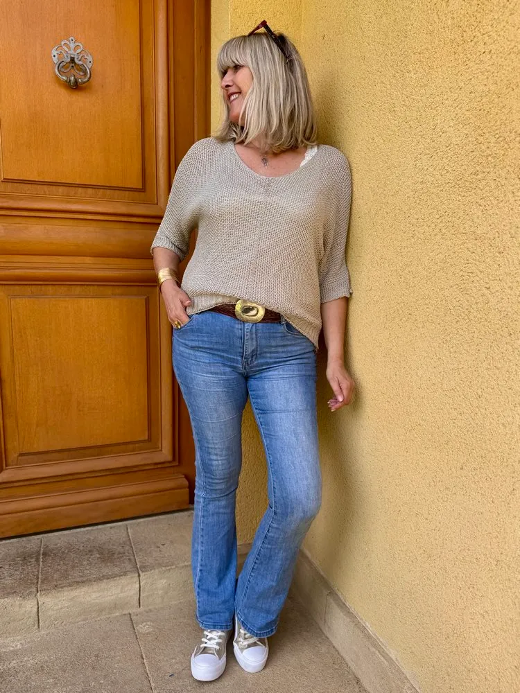 Pull ajouré Mathéo taupe
