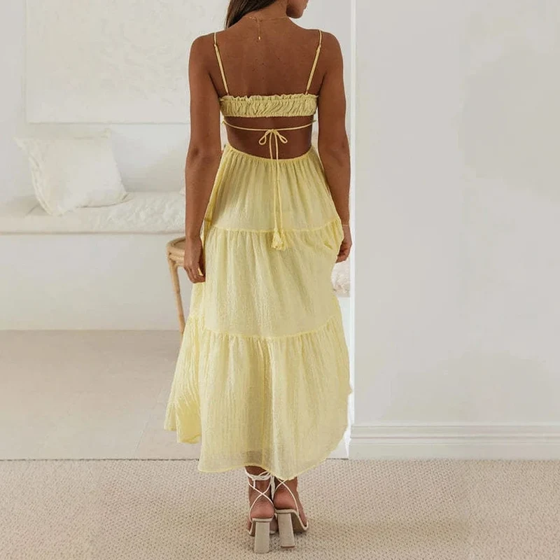 Robe été bohème fluide midi