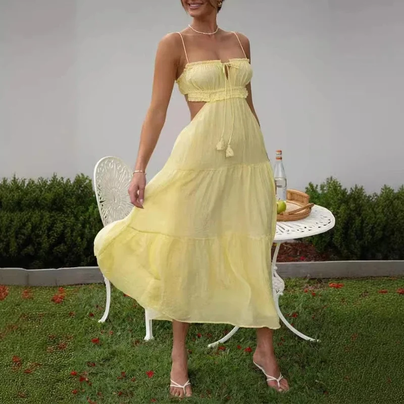 Robe été bohème fluide midi