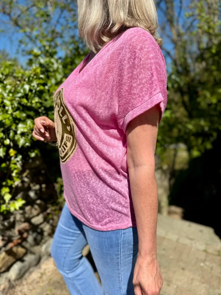 Teeshirt Love your Life rose