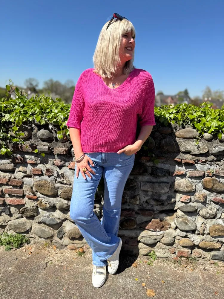 Pull ajouré Mathéo fuchsia