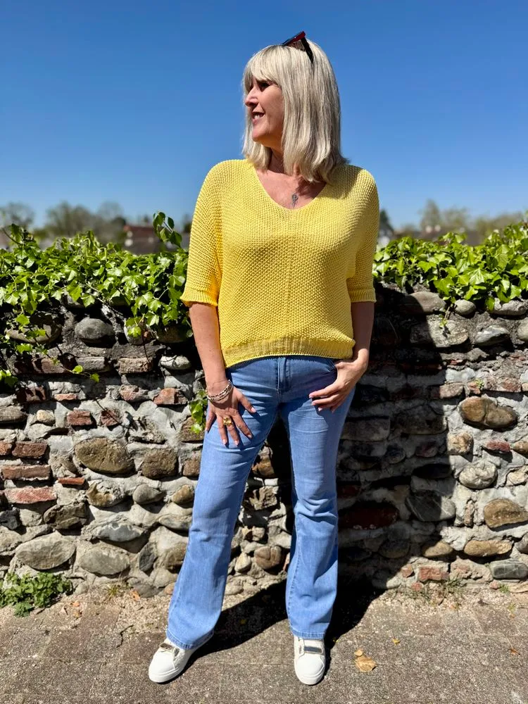 Pull ajouré Mathéo jaune
