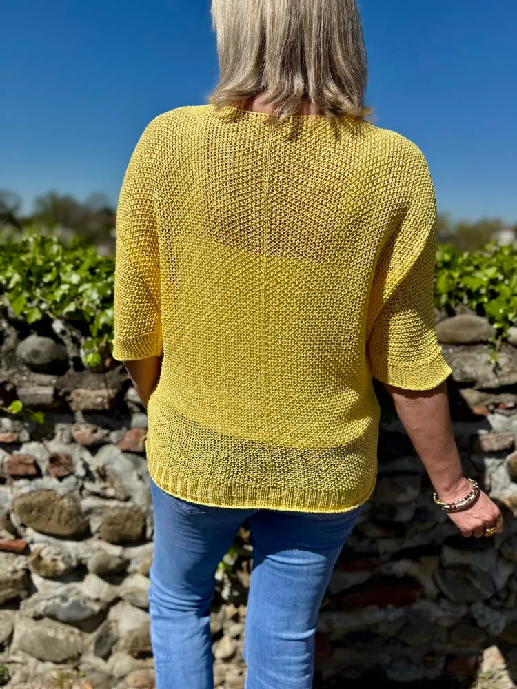 Pull ajouré Mathéo jaune