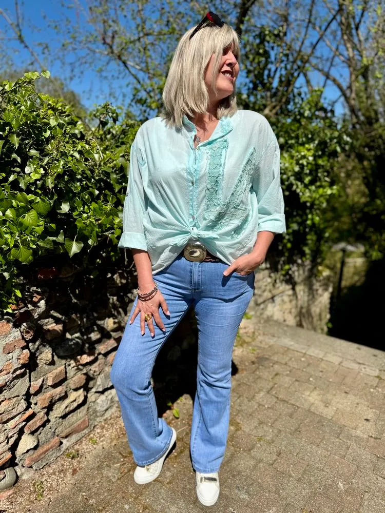 Chemise L.A vert d'eau