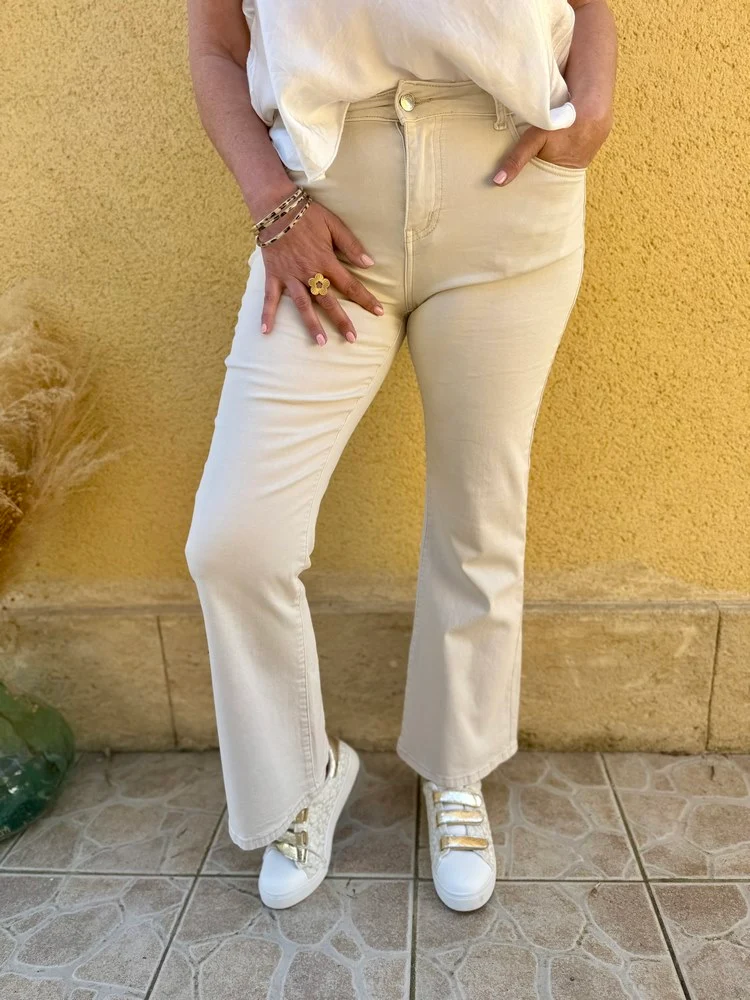 Jean flare Ludo beige