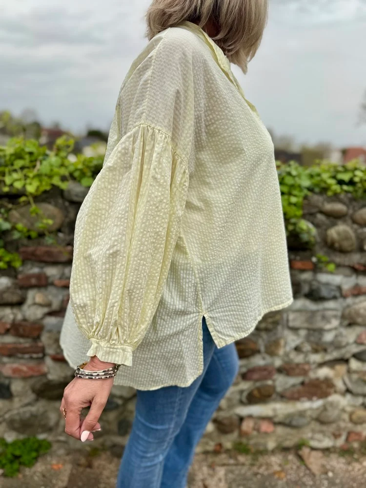 Chemise méga loose Lisa rayée jaune