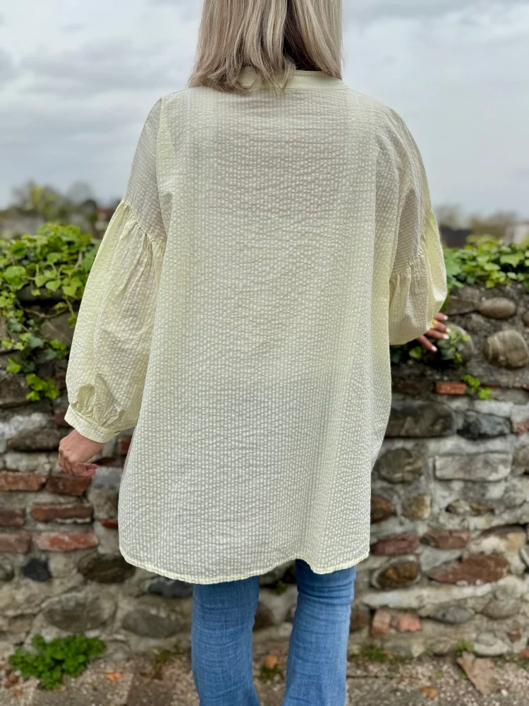 Chemise méga loose Lisa rayée jaune