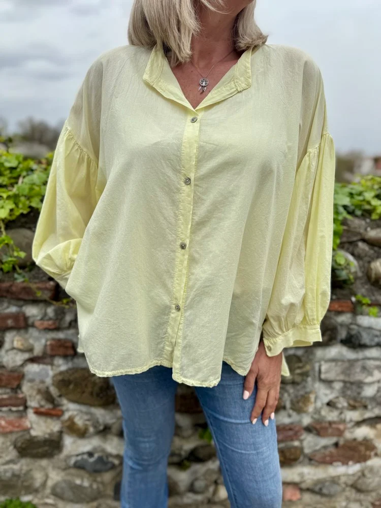 Chemise méga loose Lisa jaune pâle