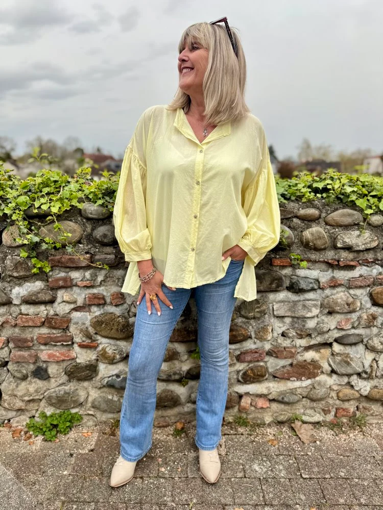 Chemise méga loose Lisa jaune pâle